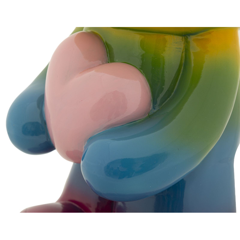 Statuette déco moderne Ourson debout Hauteur 42 cm Résine Multicolore Motif Arc en ciel Rainbow Mauro Ferretti - 4