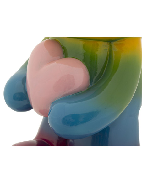 Statuette déco moderne Ourson debout Hauteur 42 cm Résine Multicolore Motif Arc en ciel Rainbow Mauro Ferretti - 4