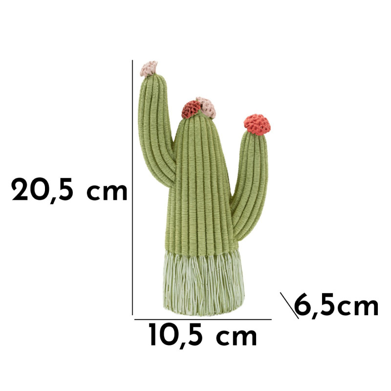 Statuette déco originale Cactus Hauteur 20 cm Résine Vert Cactacee 