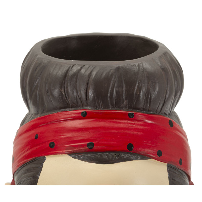 Vase moderne chic Femme Hauteur 27 cm Résine Noir Beige Rouge Hollywood 