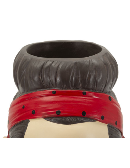 Vase moderne chic Femme Hauteur 27 cm Résine Noir Beige Rouge Hollywood 