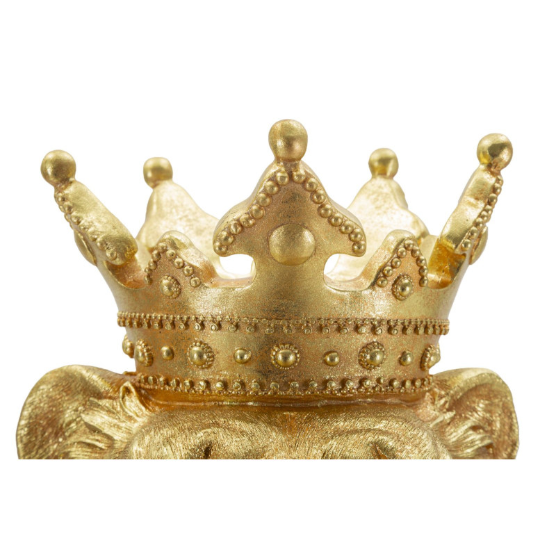 Grande Statue déco moderne Lion Hauteur 74 cm Résine Doré Shant 