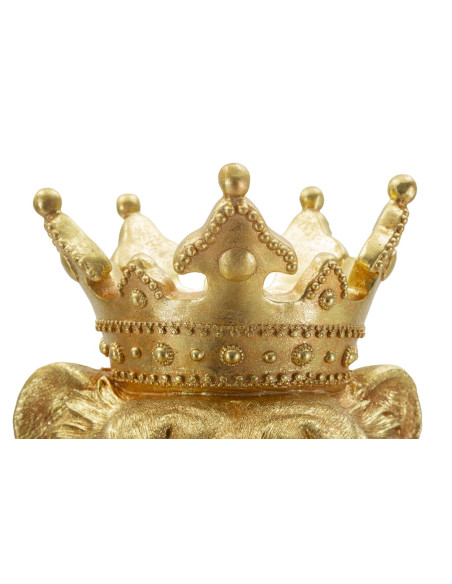 Grande Statue déco moderne Lion Hauteur 74 cm Résine Doré Shant 