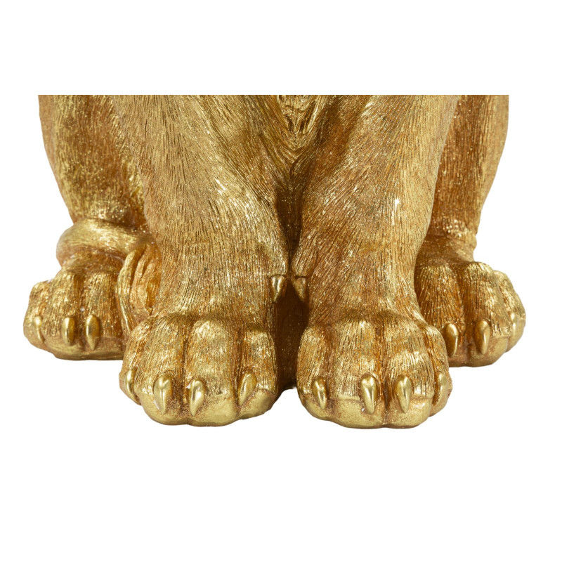 Grande Statue déco moderne Lion Hauteur 74 cm Résine Doré Shant 