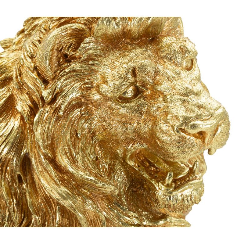 Statue déco moderne Lion Hauteur 55 cm Résine Doré Shant 