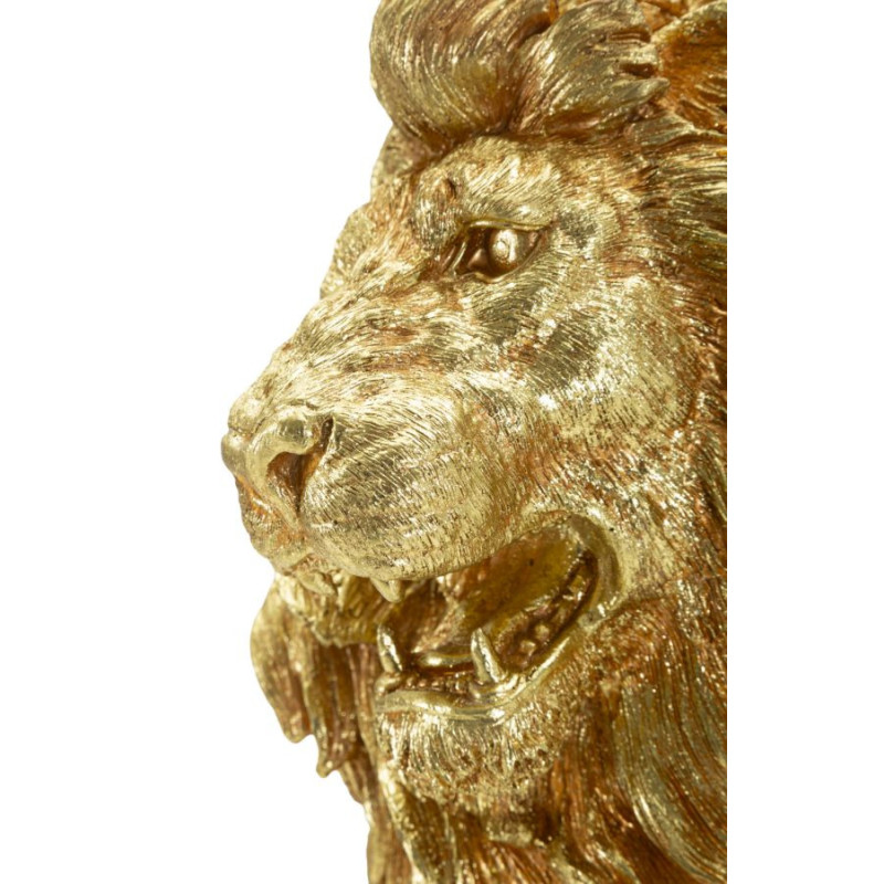 Statue déco moderne Lion Hauteur 55 cm Résine Doré Shant 
