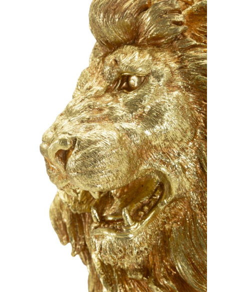 Statue déco moderne Lion Hauteur 55 cm Résine Doré Shant 