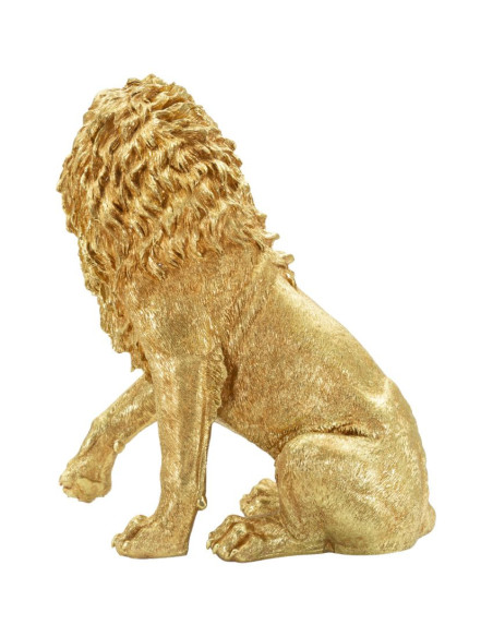 Statue déco moderne Lion Hauteur 55 cm Résine Doré Shant 