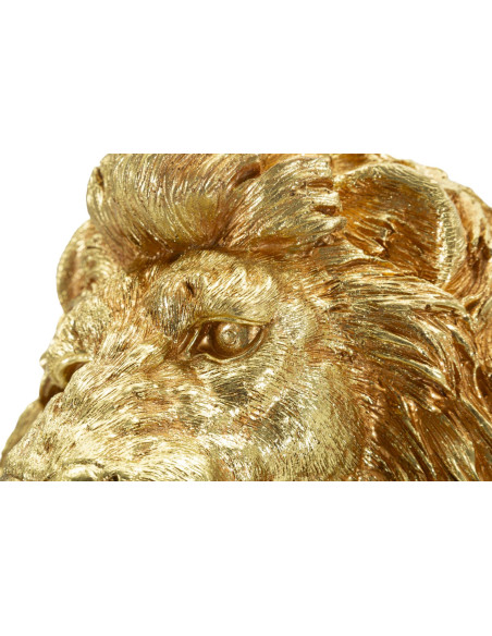 Statue déco moderne Lion Hauteur 55 cm Résine Doré Shant 