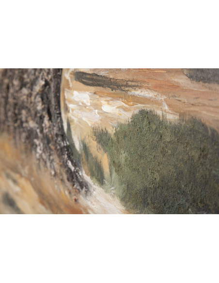 Grande Toile murale peinte moderne Oliviers 120x80 Olivo B 