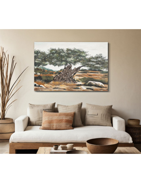 Grande Toile murale peinte moderne Oliviers 120x80 Olivo B 