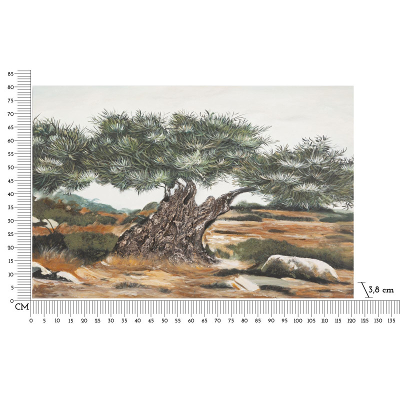 Grande Toile murale peinte moderne Oliviers 120x80 Olivo B 