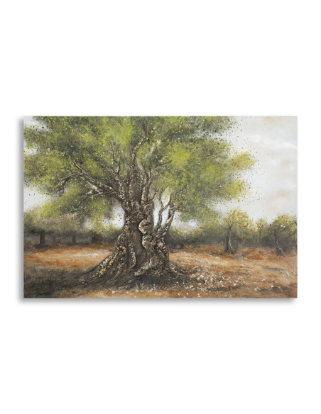 Grande Toile murale peinte moderne Oliviers 120x80 Olivo C 