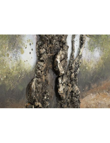 Grande Toile murale peinte moderne Oliviers 120x80 Olivo C 