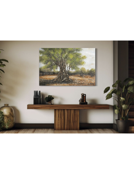 Grande Toile murale peinte moderne Oliviers 120x80 Olivo C 