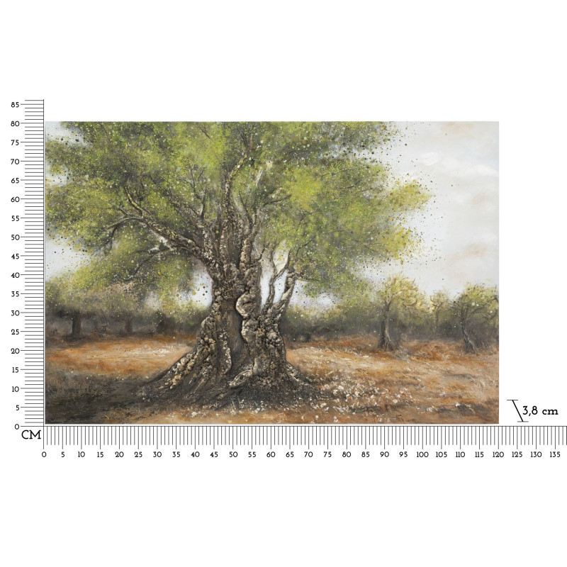 Grande Toile murale peinte moderne Oliviers 120x80 Olivo C 
