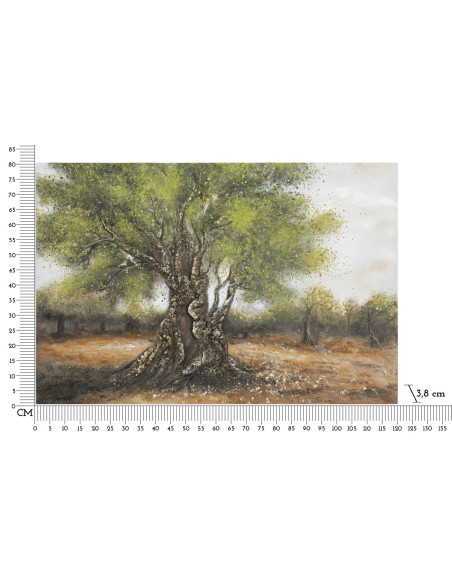 Grande Toile murale peinte moderne Oliviers 120x80 Olivo C 