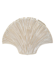 Vase style art déco Éventail 27 cm Céramique Perle Effet nacré Perly 