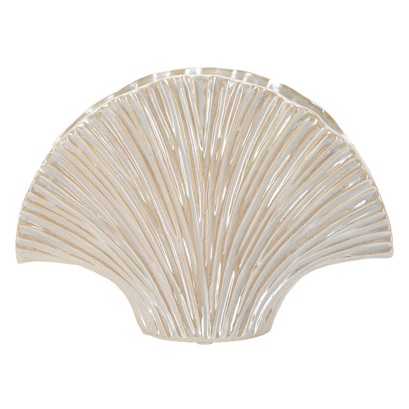 Vase style art déco Éventail 27 cm Céramique Perle Effet nacré Perly 