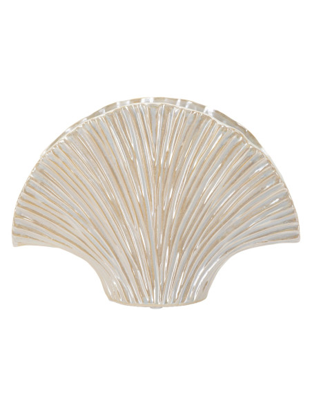 Vase style art déco Éventail 27 cm Céramique Perle Effet nacré Perly 