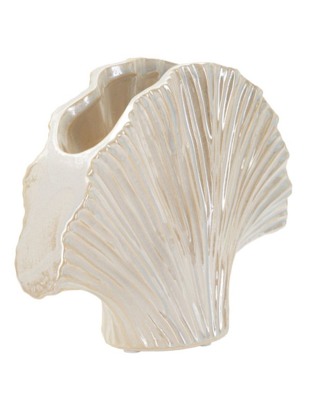 Vase style art déco Éventail 27 cm Céramique Perle Effet nacré Perly 