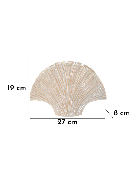 Vase style art déco Éventail 27 cm Céramique Perle Effet nacré Perly 