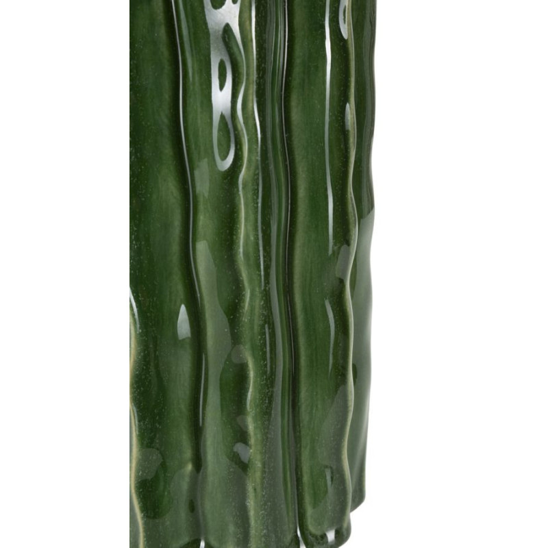 Vase original Cylindrique Hauteur 23 cm Céramique Vert Cactus 