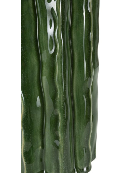 Vase original Cylindrique Hauteur 23 cm Céramique Vert Cactus 
