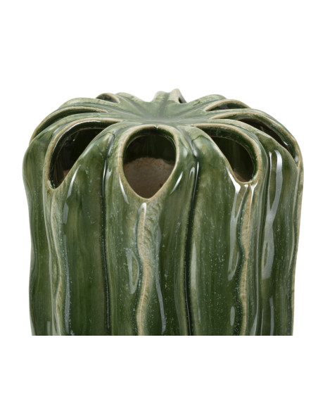 Vase original Cylindrique Hauteur 31 cm Céramique Vert Cactus 