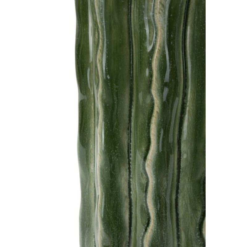 Vase original Cylindrique Hauteur 31 cm Céramique Vert Cactus 