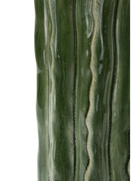 Vase original Cylindrique Hauteur 31 cm Céramique Vert Cactus 