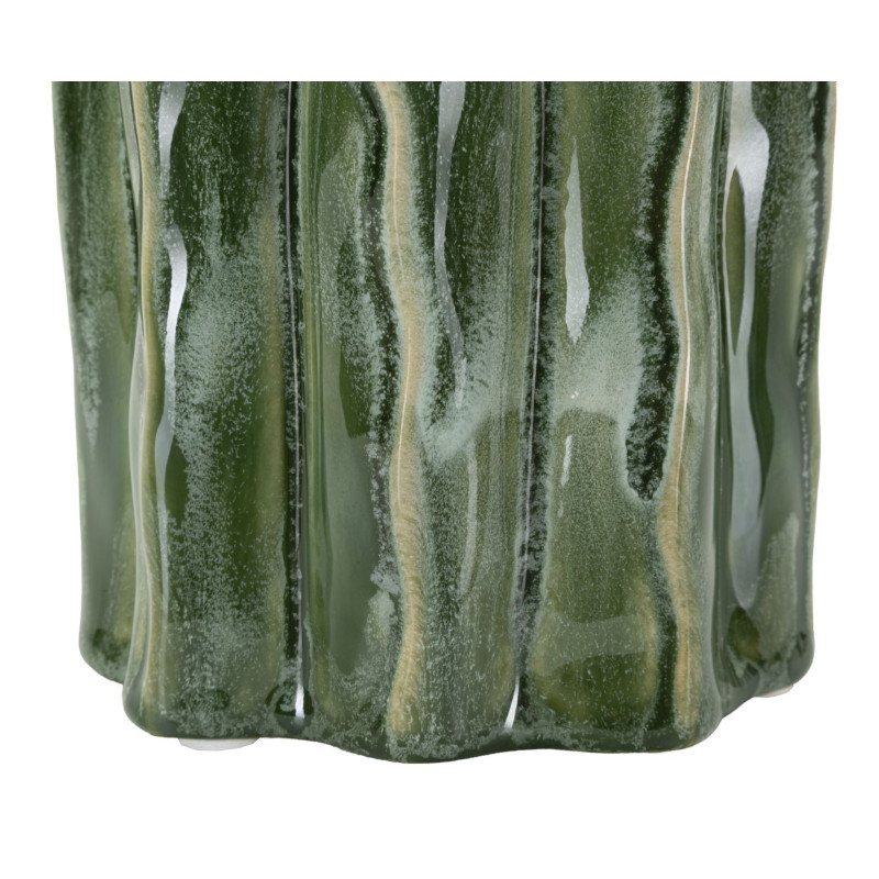 Vase original Cylindrique Hauteur 31 cm Céramique Vert Cactus 