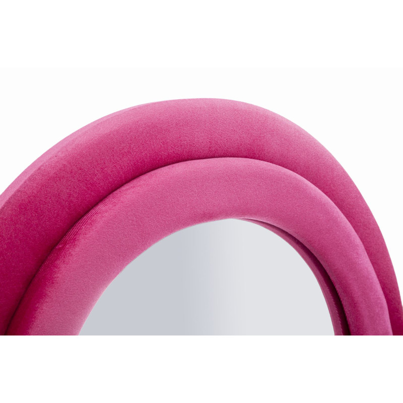 Grand Miroir mural moderne Organique 60x160 Velours Rose fuchsia Bois MDF Miki 