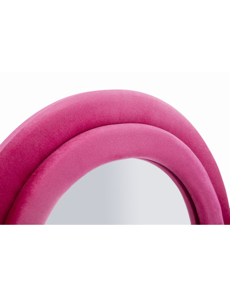 Grand Miroir mural moderne Organique 60x160 Velours Rose fuchsia Bois MDF Miki 