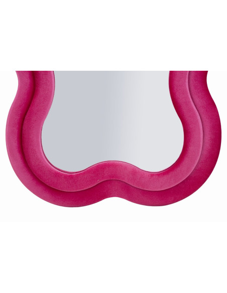 Grand Miroir mural moderne Organique 60x160 Velours Rose fuchsia Bois MDF Miki 