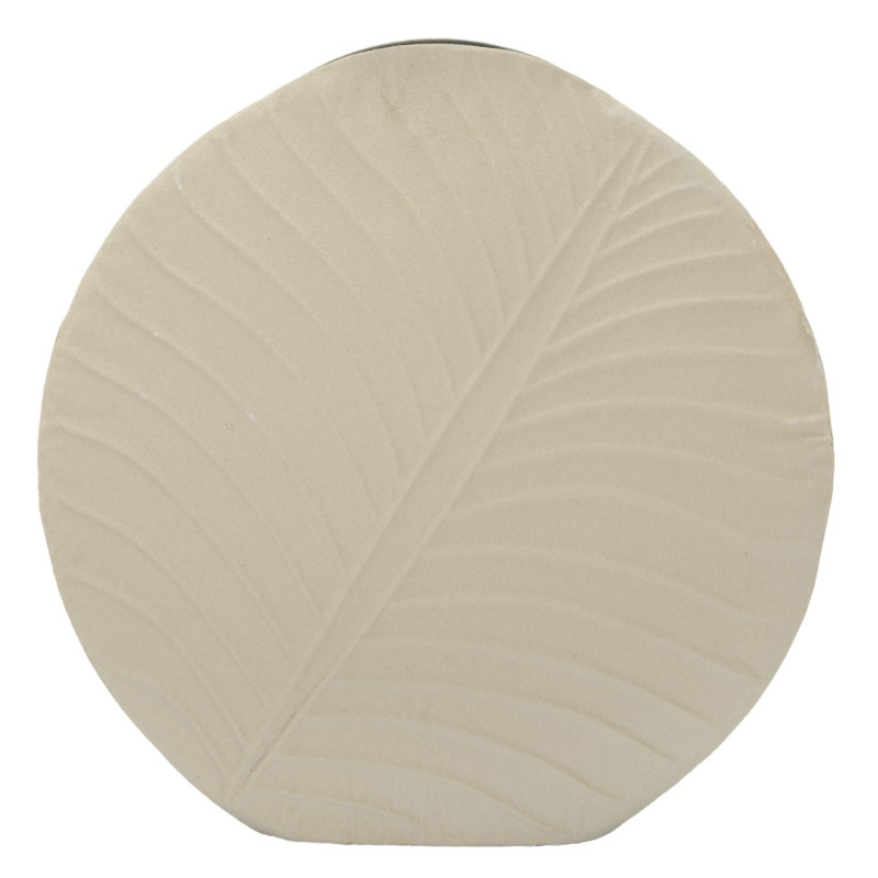 Vase moderne Rond Hauteur 41 cm Métal Blanc crème Dune 