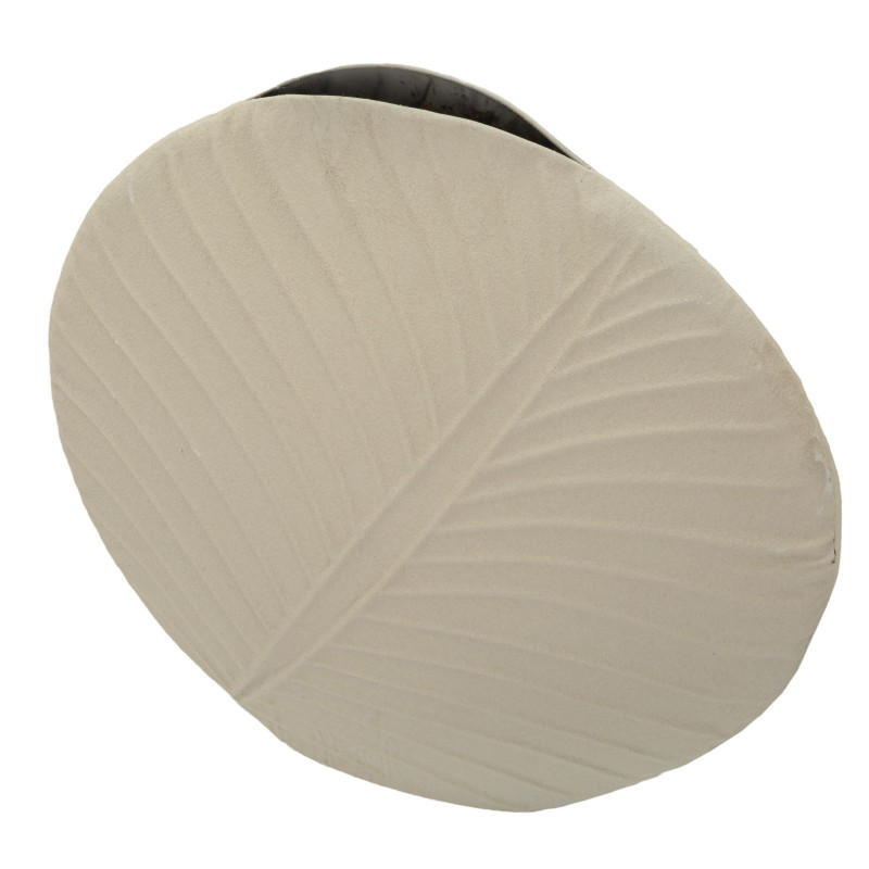 Vase moderne Rond Hauteur 41 cm Métal Blanc crème Dune 