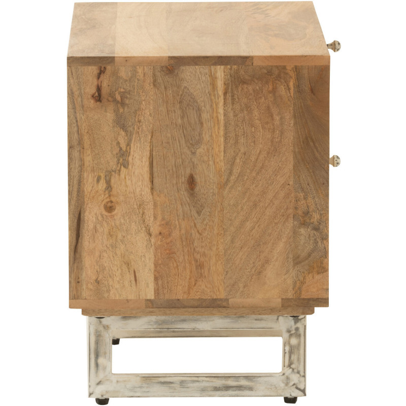Table de chevet Weaving 2 tiroirs en Bois de manguier Naturel Rotin Naturel - 4