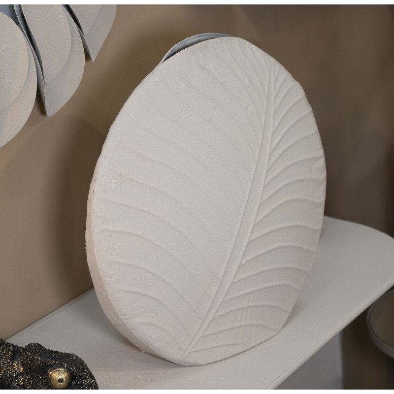 Vase moderne Rond Hauteur 41 cm Métal Blanc crème Dune 