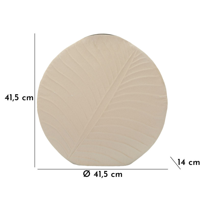 Vase moderne Rond Hauteur 41 cm Métal Blanc crème Dune 
