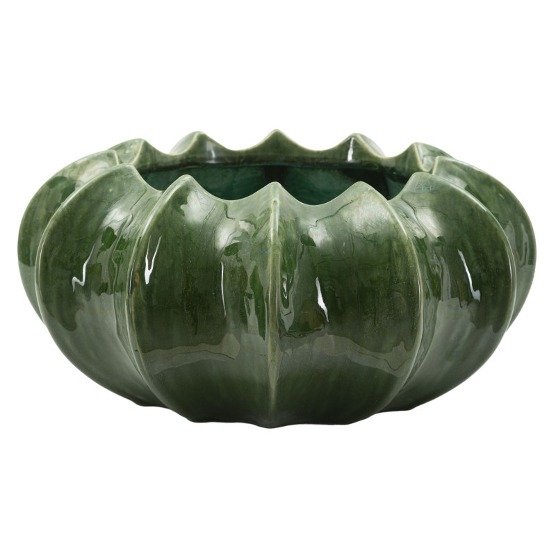 Grand Cache pot original Rond Diamètre 31 cm Céramique Vert Cactus 