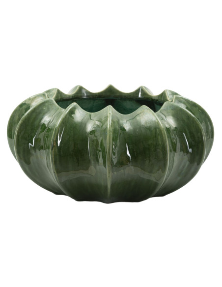Grand Cache pot original Rond Diamètre 31 cm Céramique Vert Cactus 