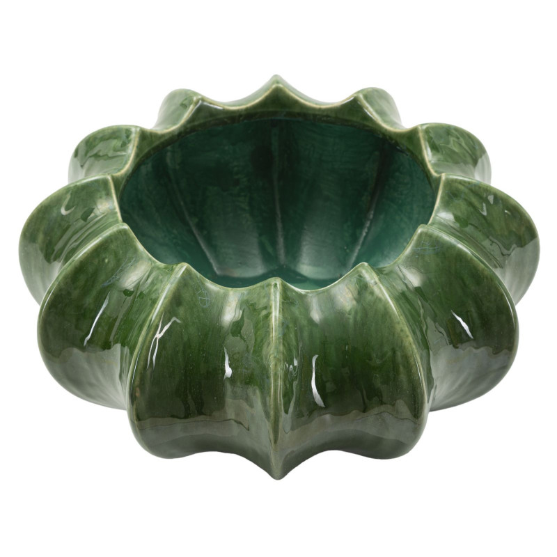 Grand Cache pot original Rond Diamètre 31 cm Céramique Vert Cactus 
