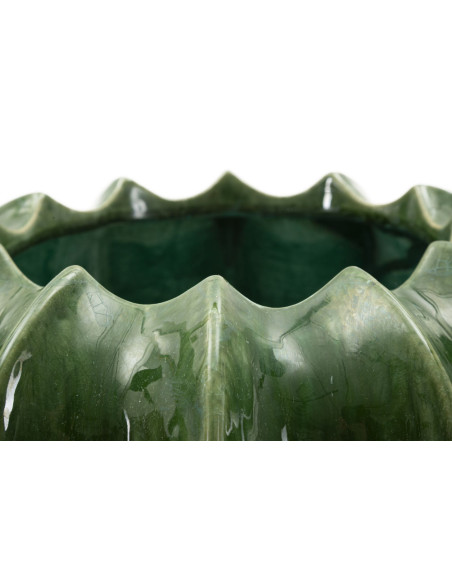 Grand Cache pot original Rond Diamètre 31 cm Céramique Vert Cactus 