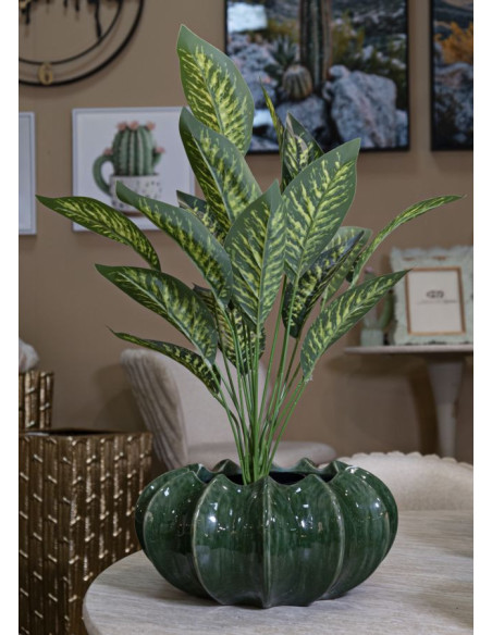 Grand Cache pot original Rond Diamètre 31 cm Céramique Vert Cactus 