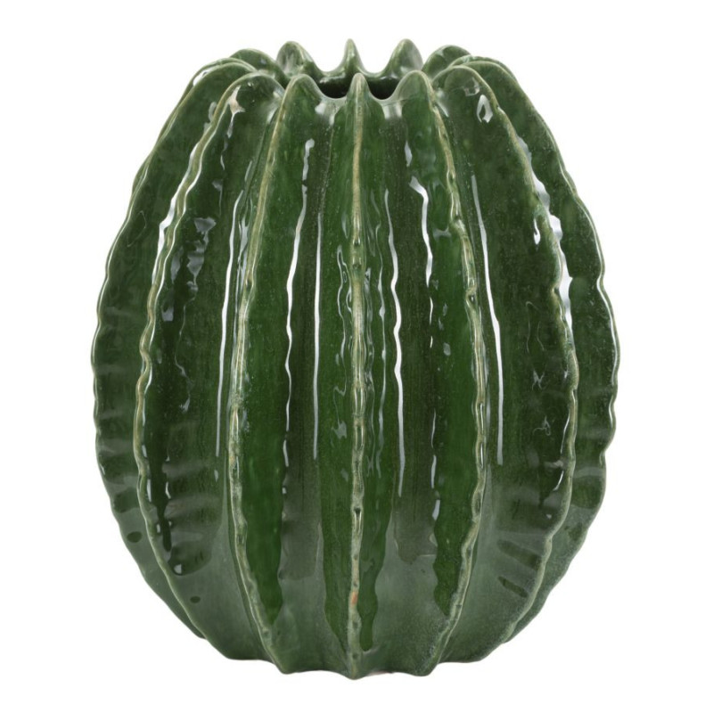Vase original Boule Hauteur 31 cm Céramique Vert Cactus 