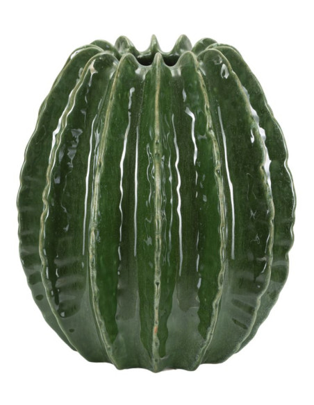 Vase original Boule Hauteur 31 cm Céramique Vert Cactus 