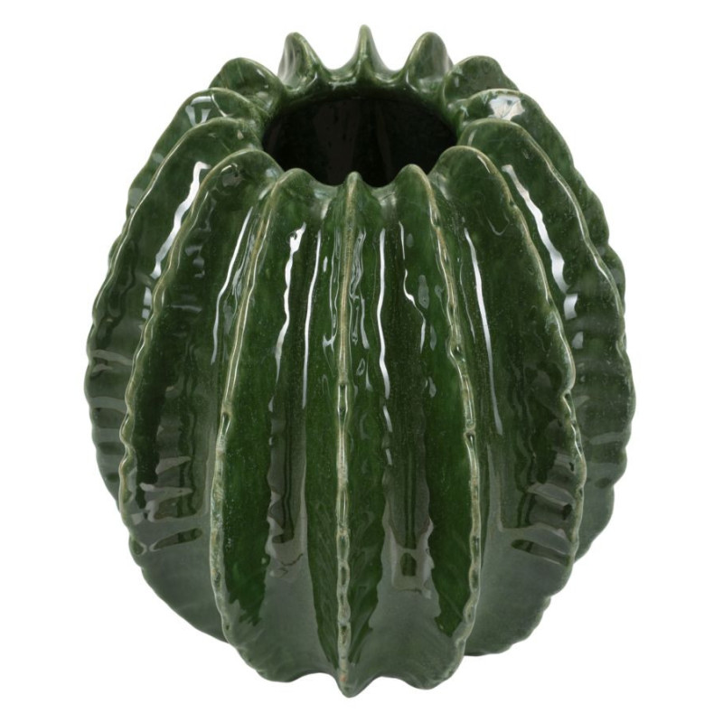 Vase original Boule Hauteur 31 cm Céramique Vert Cactus 