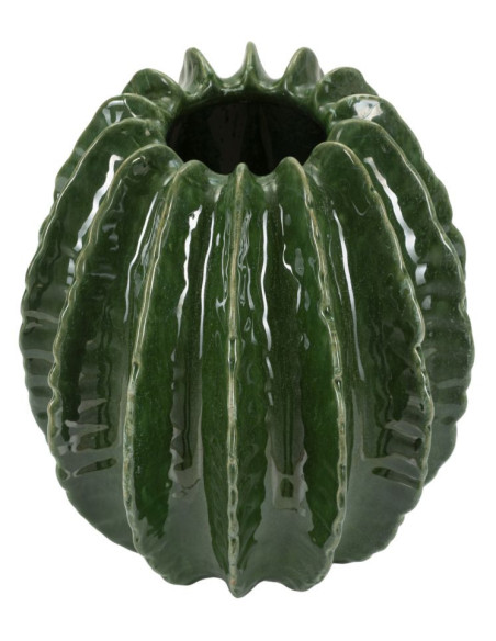Vase original Boule Hauteur 31 cm Céramique Vert Cactus 