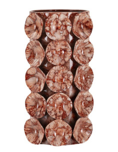 Vase moderne organique Cylindrique Hauteur 24 cm Métal Marron Drop 